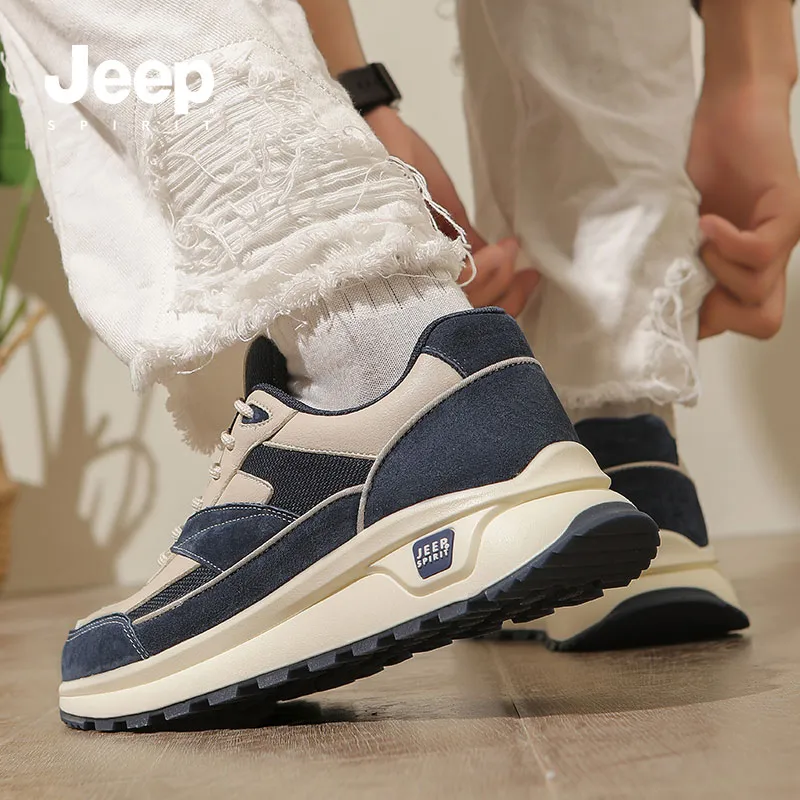 JEEP SPIRIT Cushioned Slip-Resistant Lightweight Rebound Low-Top Casual Shoes Men's Fury Blue-5