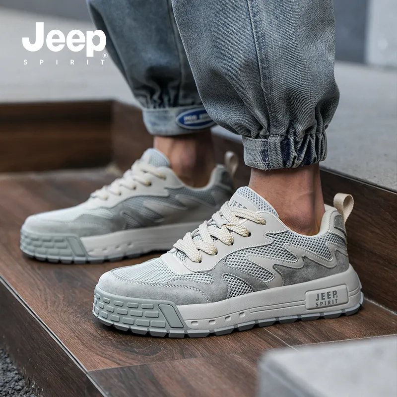 JEEP SPIRIT Skateboard Shoes Men Low Top Light Sandy-7