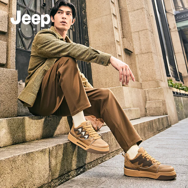 JEEP SPIRIT Skateboard Shoes Men Low Top Sunrise Yellow-6