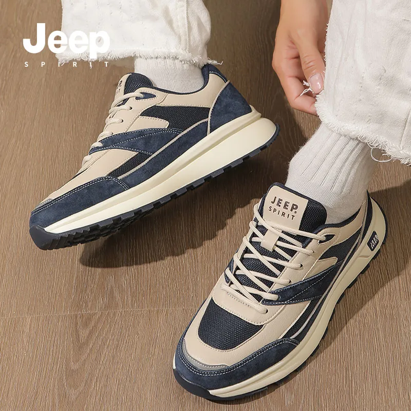 JEEP SPIRIT Cushioned Slip-Resistant Lightweight Rebound Low-Top Casual Shoes Men's Fury Blue-6