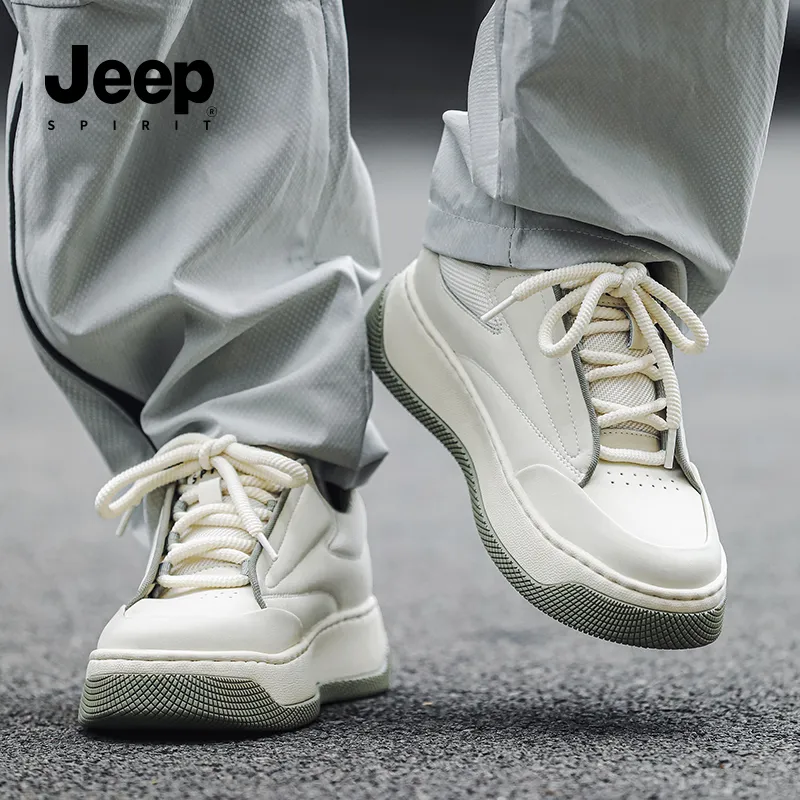 JEEP SPIRIT Skateboard Shoes Men Low Top Polar White-6