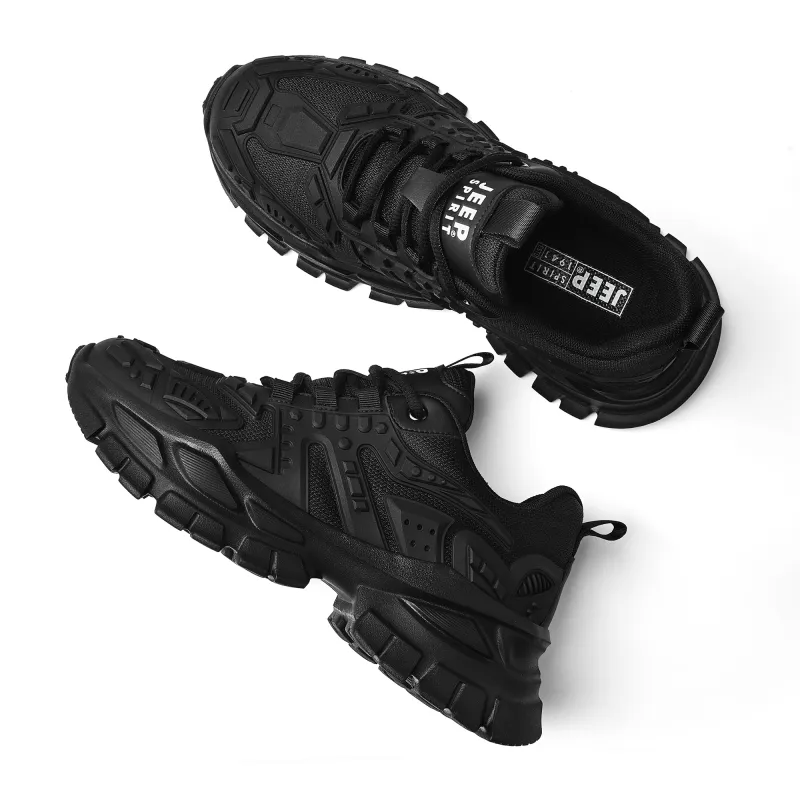 JEEP SPIRIT Chunky Sneakers Men Low Top Graphite Black-2