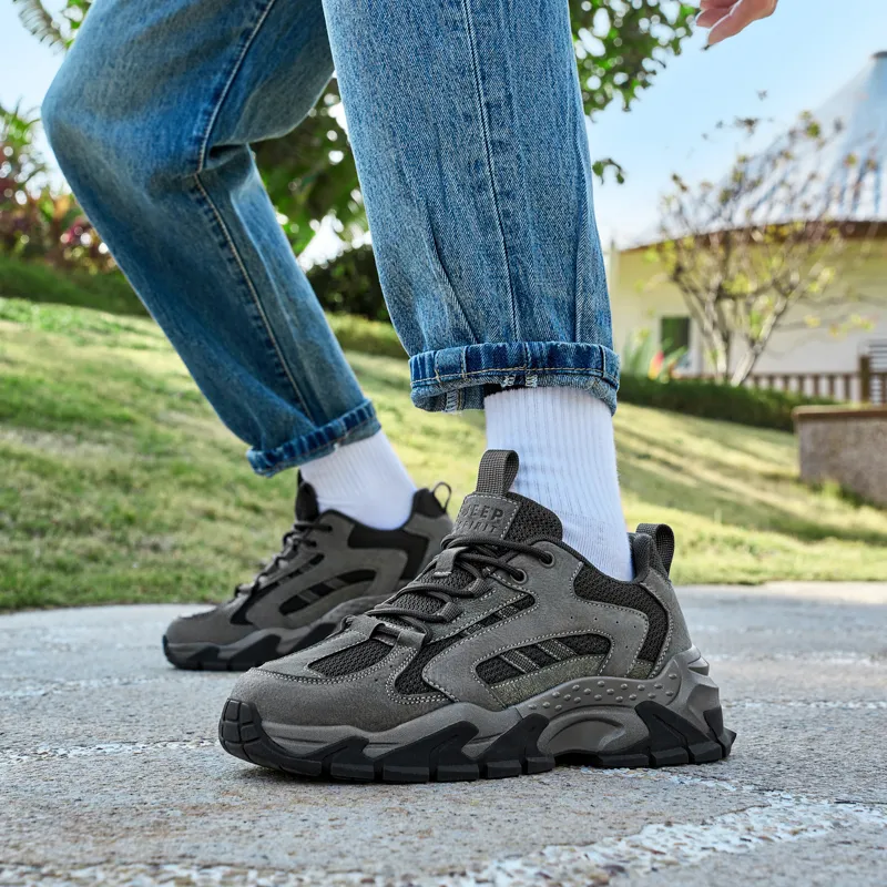 JEEP SPIRIT Chunky Sneakers Men Low Top Ancient City Gray-6