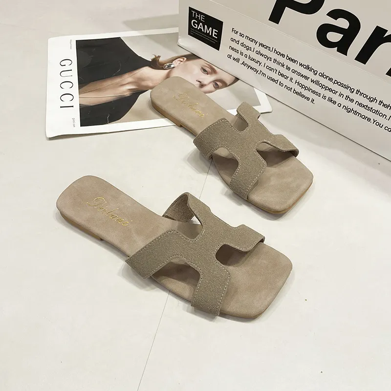Handsome Running Sheep Rubber Sole Slip Resistant Slide Slippers Women's-19