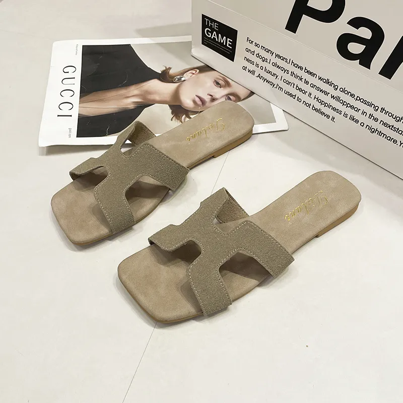 Handsome Running Sheep Rubber Sole Slip Resistant Slide Slippers Women's-18