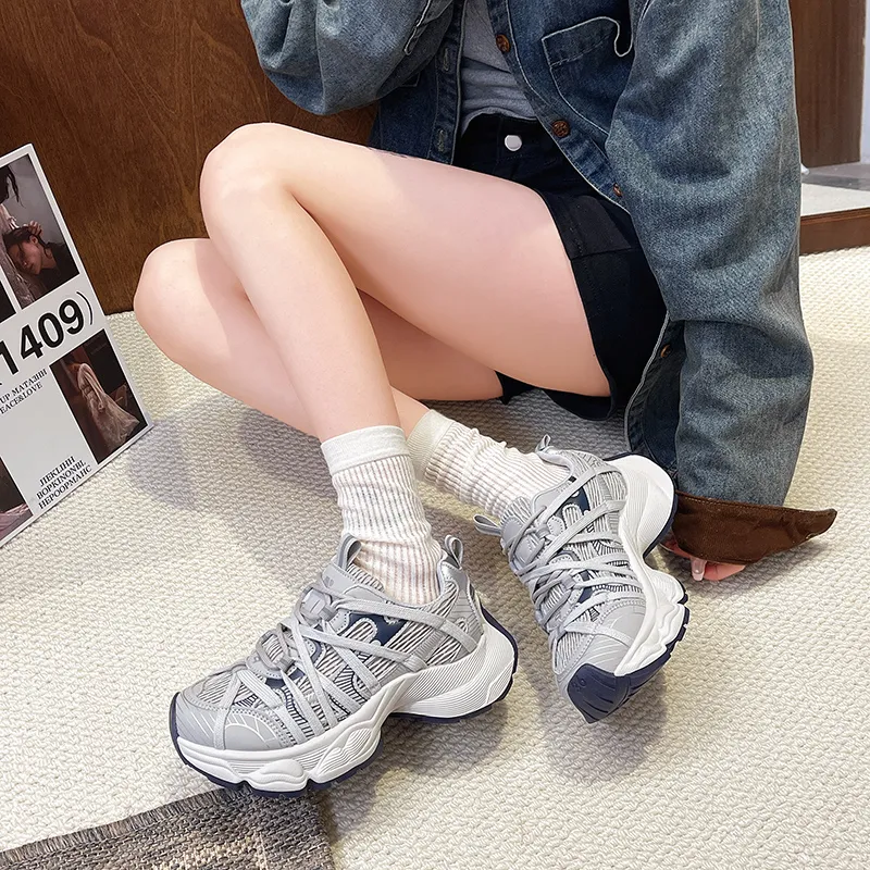 Handsome Running Sheep Slip Resistant Low Top Chunky Sneakers Women's-11