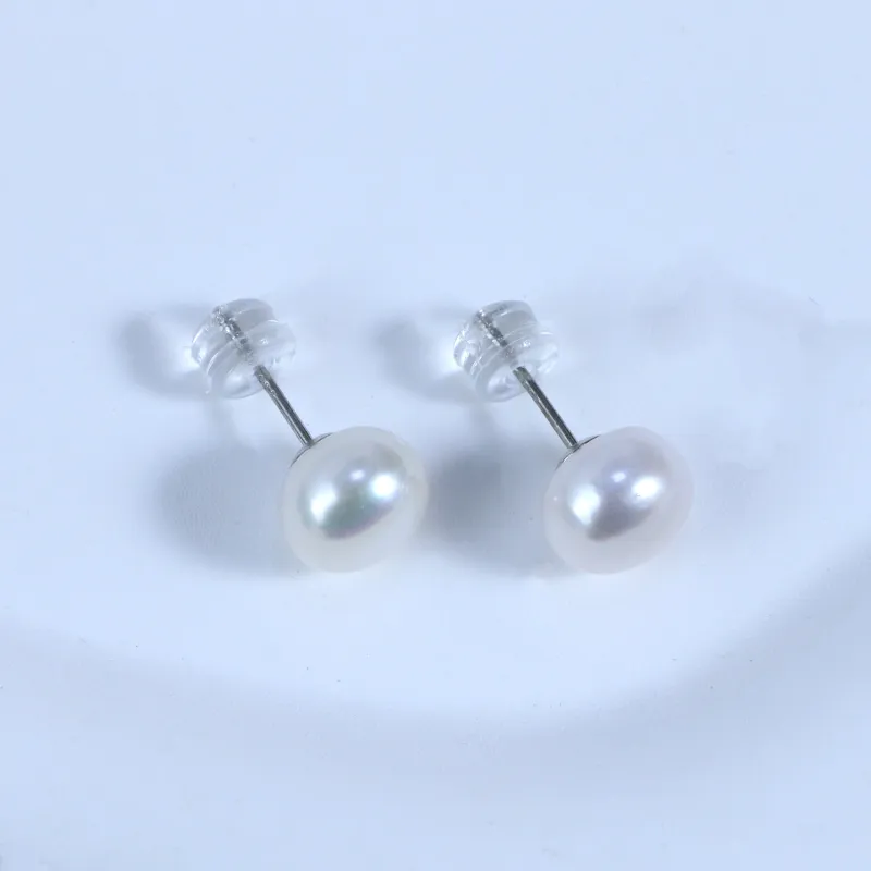 CFFRYY Pearl Stud Earrings Women's-5