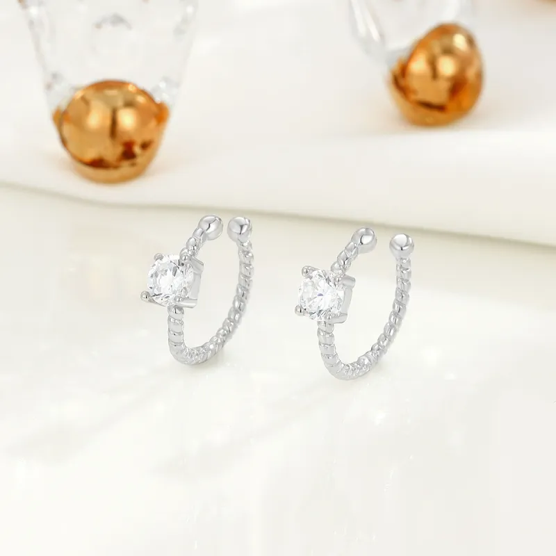 Yab S925 Silver Clip On Earrings Unisex-4