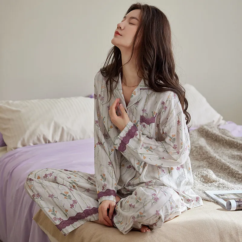 Xuan Liang Pajama Set Women's Gift Box Set Dark Purple-1