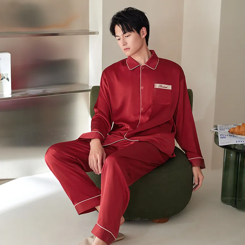 Xuan Liang Pajama Set Men's Gift Box Set Maroon-5