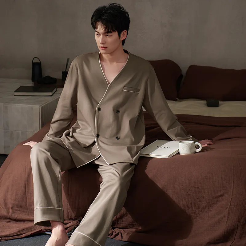 Xuan Liang Pajama Set Men's Latte Brown-4