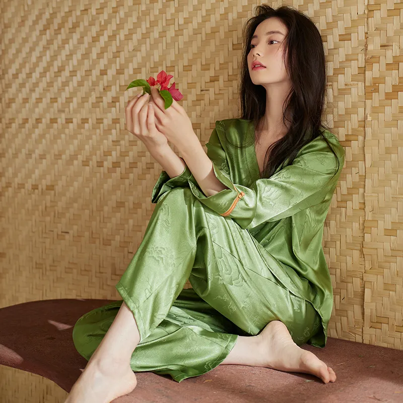 Xuan Liang Pajama Set Women's Gift Box Set Pasture Grass Green-4