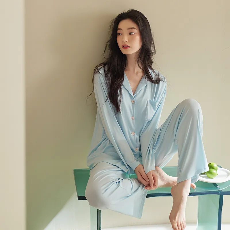 Xuan Liang Pajama Set Women's Morning Ice Blue-2