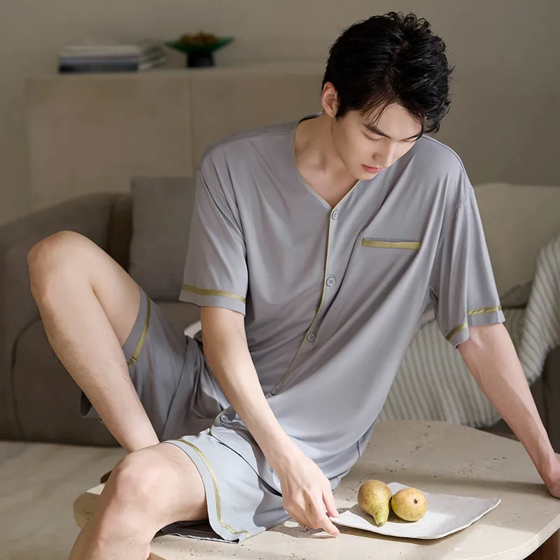 Xuan Liang Pajama Set Men's Mist Gray-4