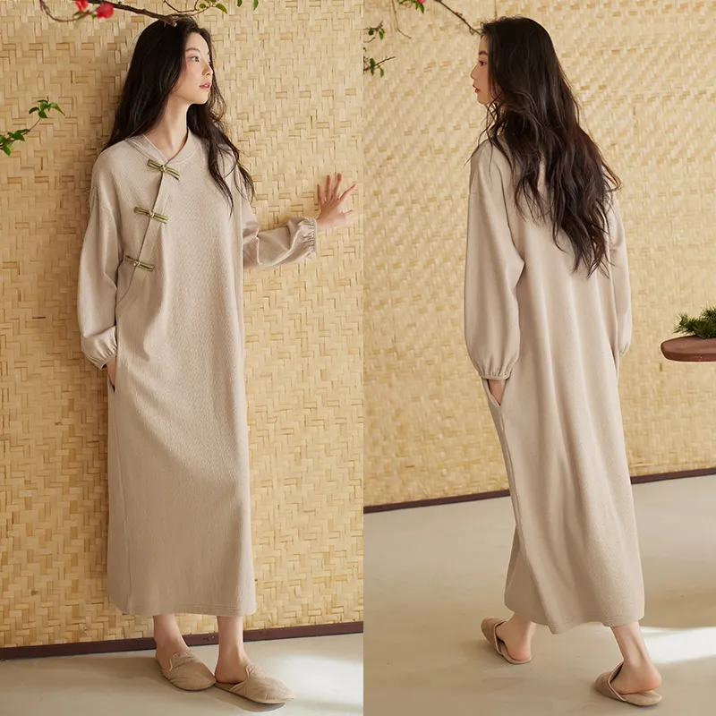 Xuan Liang Nightgown Women's Apricot Gray-3