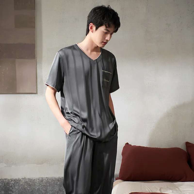 Xuan Liang Pajama Set Men's Gift Box Set Paris Gray-1