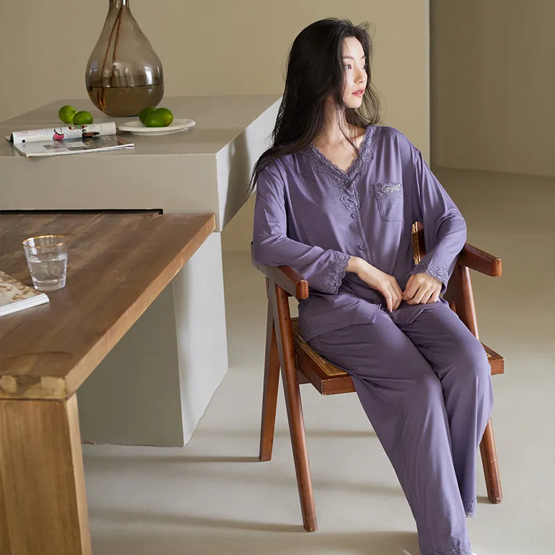 Xuan Liang Pajama Set Women's Gift Box Set Dusk Purple-1