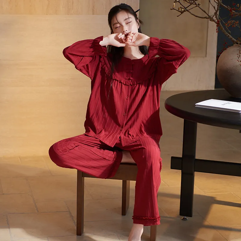 Xuan Liang Pajama Set Women's Maroon-4