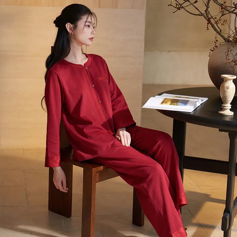 Xuan Liang Pajama Set Women's Gift Box Set Maroon-4