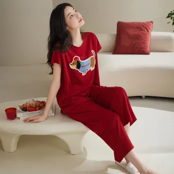 Xuan Liang Pajama Set Women's Gift Box Set Maroon