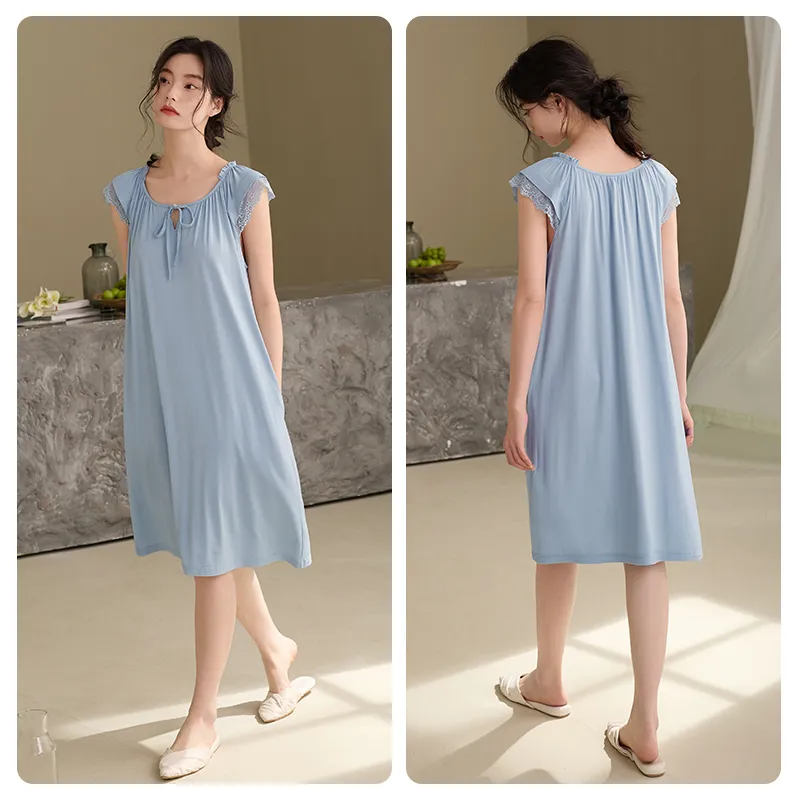Xuan Liang Nightgown Women's Ice Dawn Blue-3