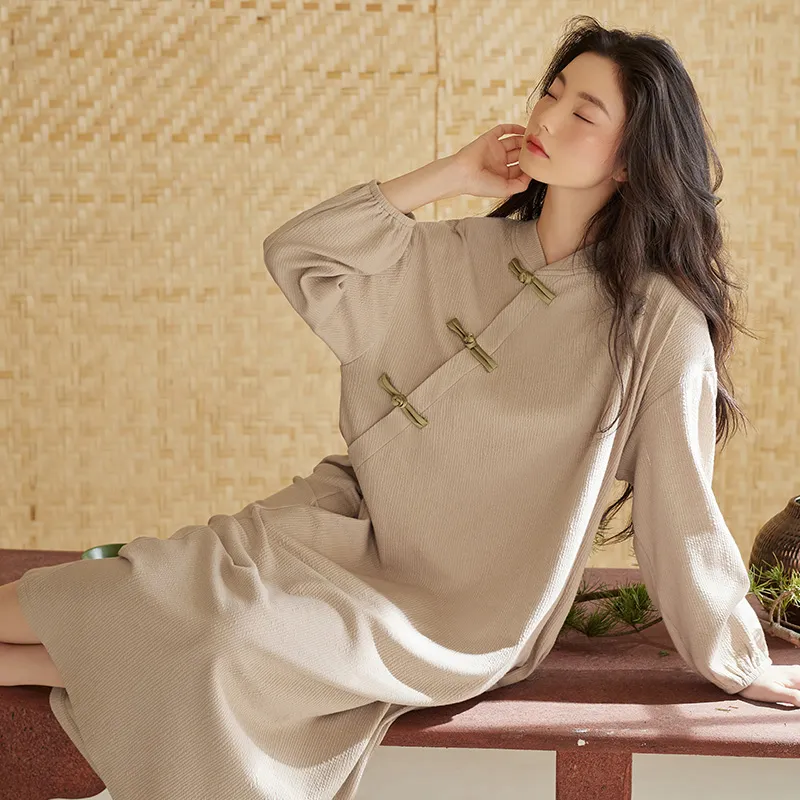 Xuan Liang Nightgown Women's Apricot Gray-1