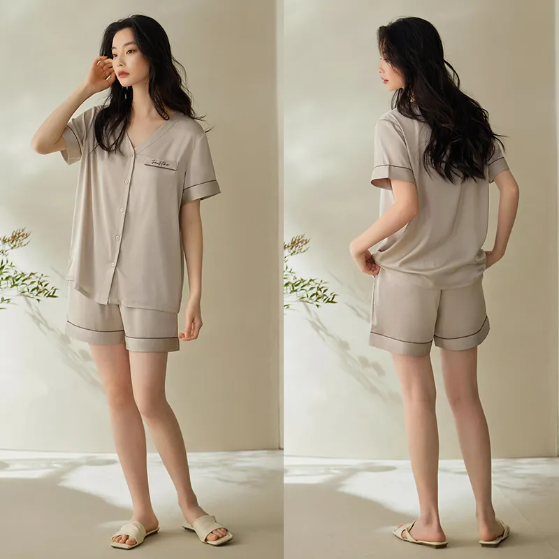 Xuan Liang Pajama Set Women's Gift Box Set Tea Gray-3