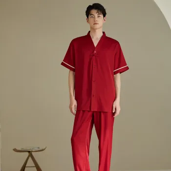 Xuan Liang Pajama Set Men's Gift Box Set Maroon