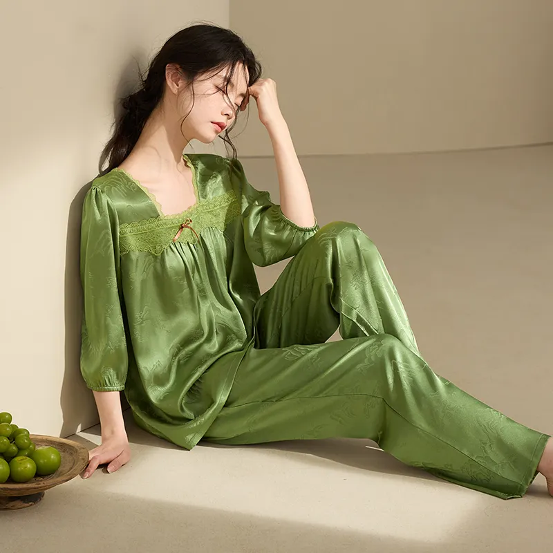 Xuan Liang Pajama Set Women's Pasture Grass Green-4