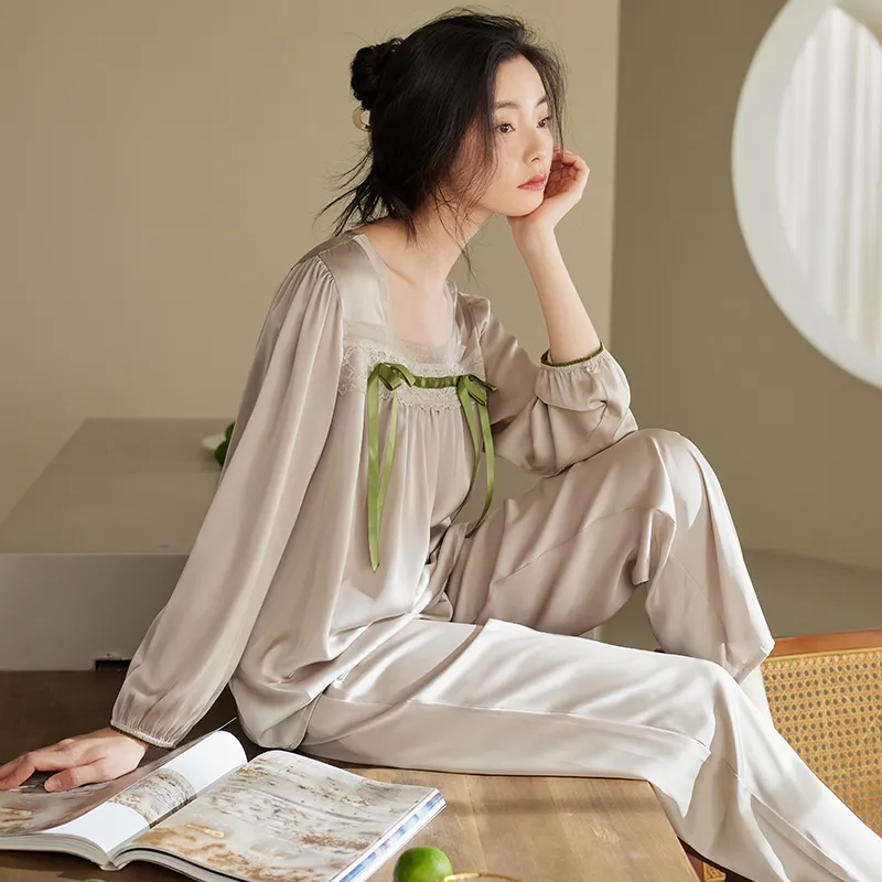 Xuan Liang Pajama Set Women's Gift Box Set Tea Gray-3
