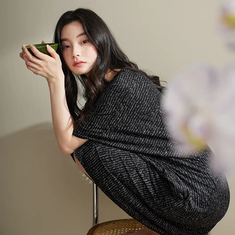 Xuan Liang Nightgown Women's Elegant Black-2