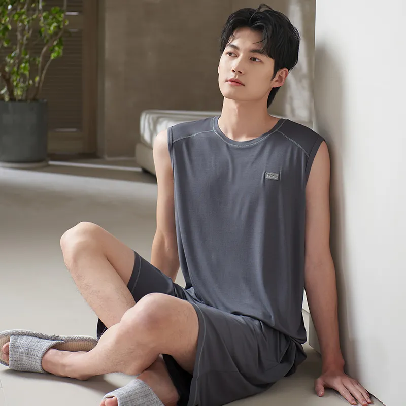 Xuan Liang Pajama Set Men's Paris Gray-4