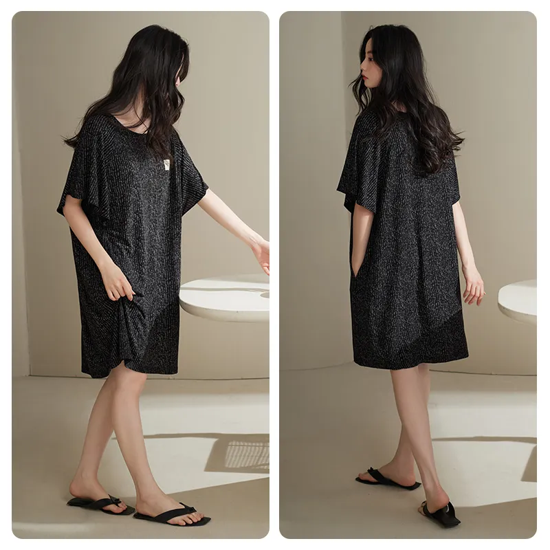 Xuan Liang Nightgown Women's Elegant Black-4