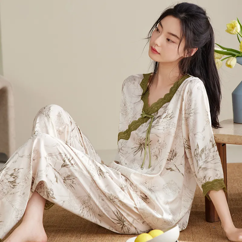 Xuan Liang Pajama Set Women's Gift Box Set Milk Candies Beige-3