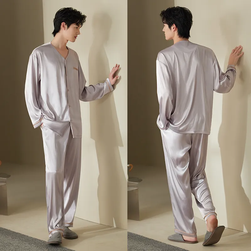Xuan Liang Pajama Set Men's Gift Box Set Snow Gray-3
