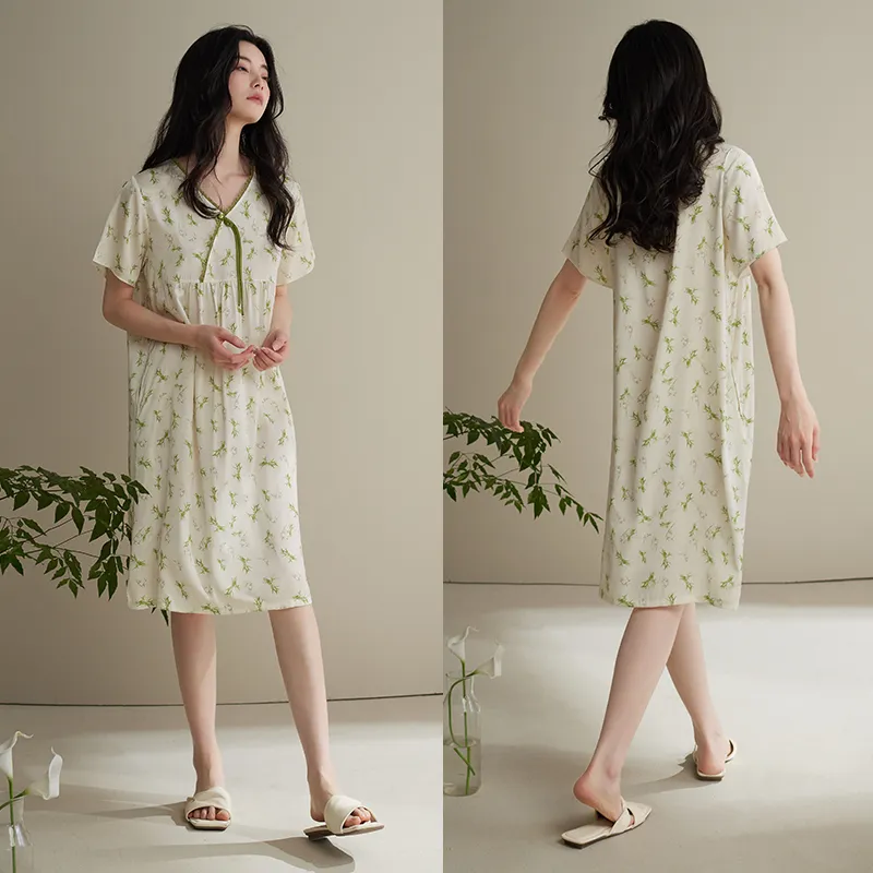 Xuan Liang Nightgown Women's Bamboo Green-3