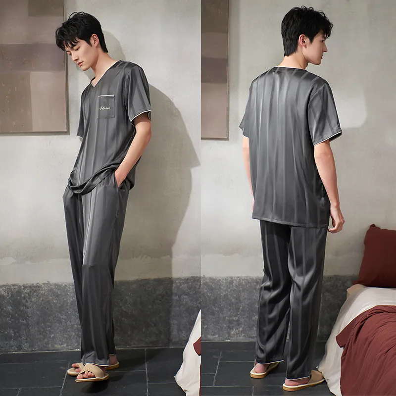 Xuan Liang Pajama Set Men's Gift Box Set Paris Gray-2