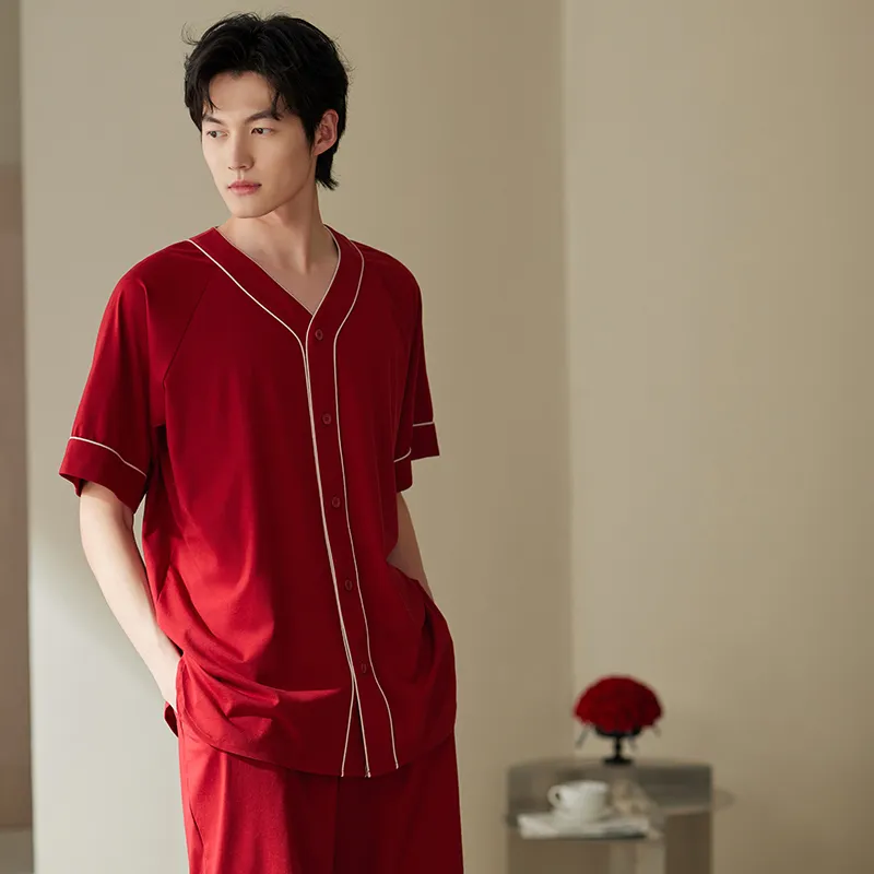 Xuan Liang Pajama Set Men's Maroon-1