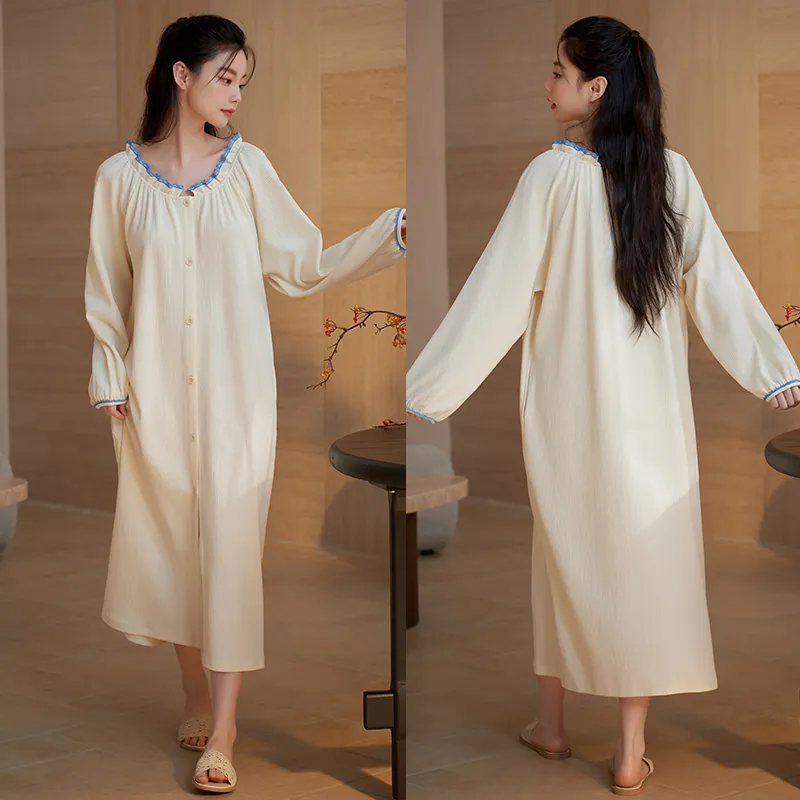 Xuan Liang Nightgown Women's Cream White-3