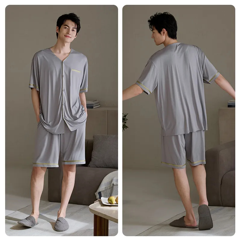 Xuan Liang Pajama Set Men's Mist Gray-3
