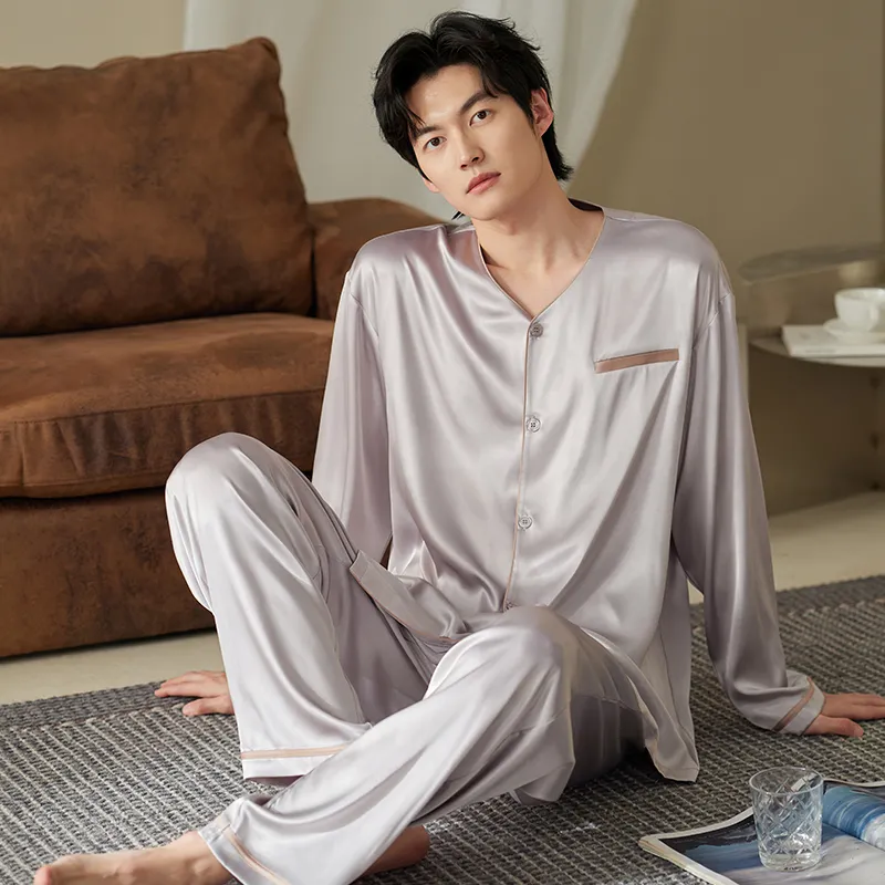 Xuan Liang Pajama Set Men's Gift Box Set Snow Gray-1
