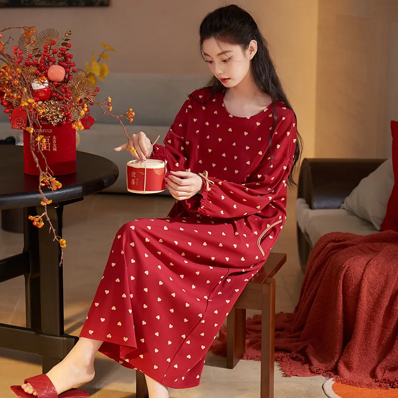Xuan Liang Nightgown Women's Maroon-1