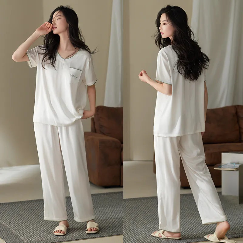 Xuan Liang Pajama Set Women's Gift Box Set Flowing Cloud White-3