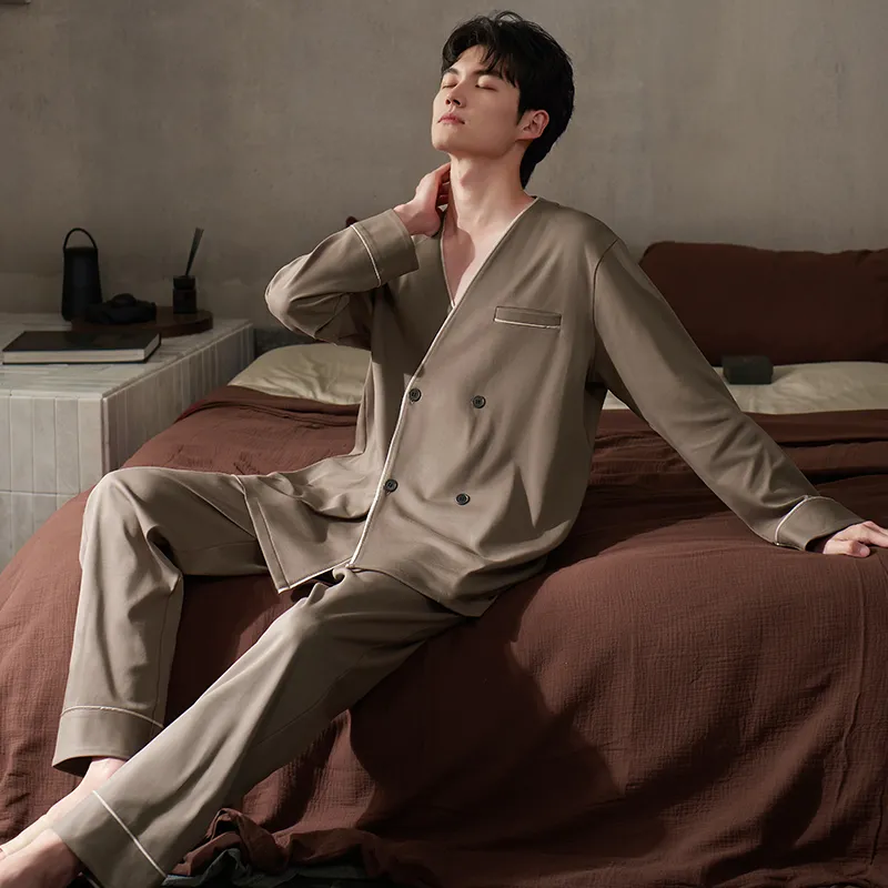 Xuan Liang Pajama Set Men's Latte Brown-1
