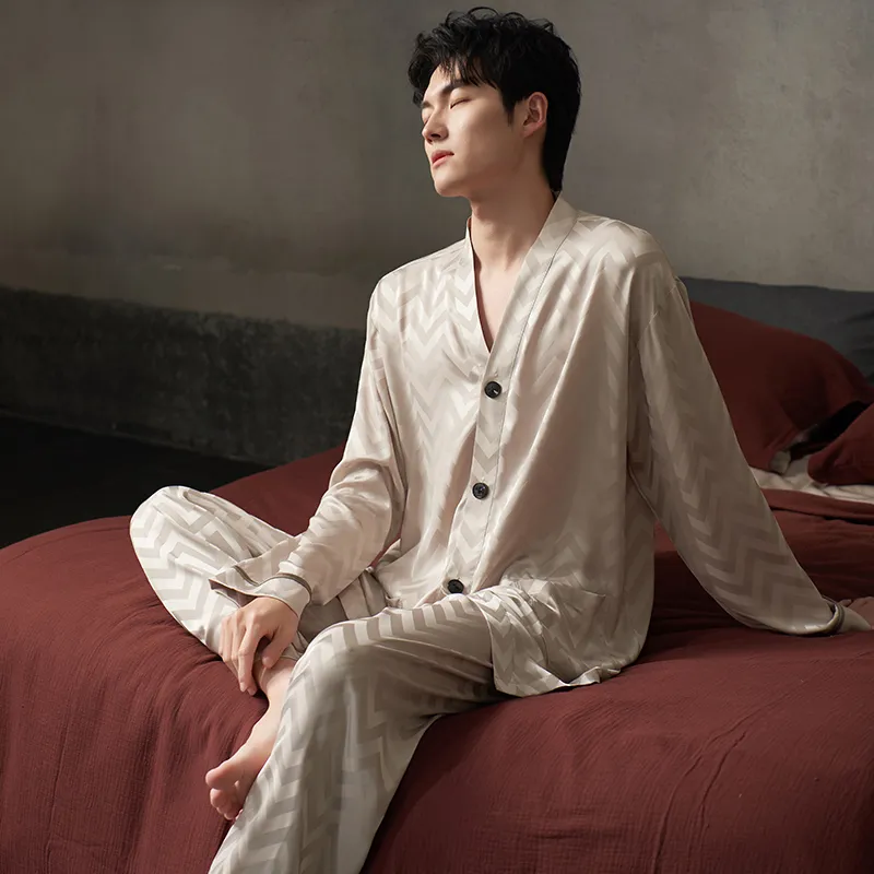 Xuan Liang Pajama Set Men's Tea Gray-4