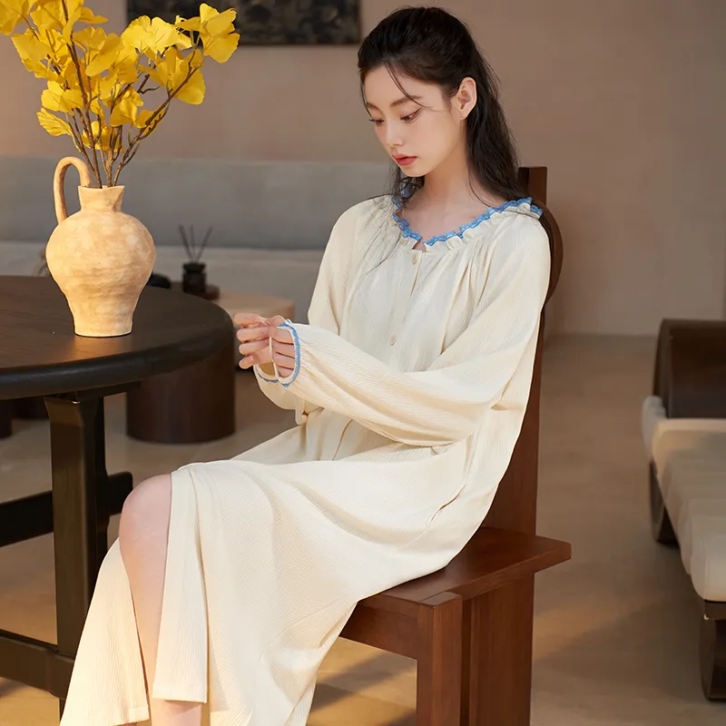 Xuan Liang Nightgown Women's Cream White-1