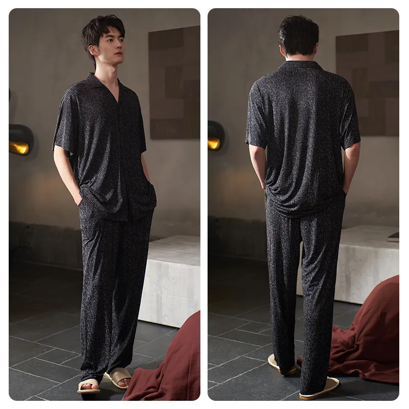 Xuan Liang Pajama Set Men's Gift Box Set Elegant Black-3