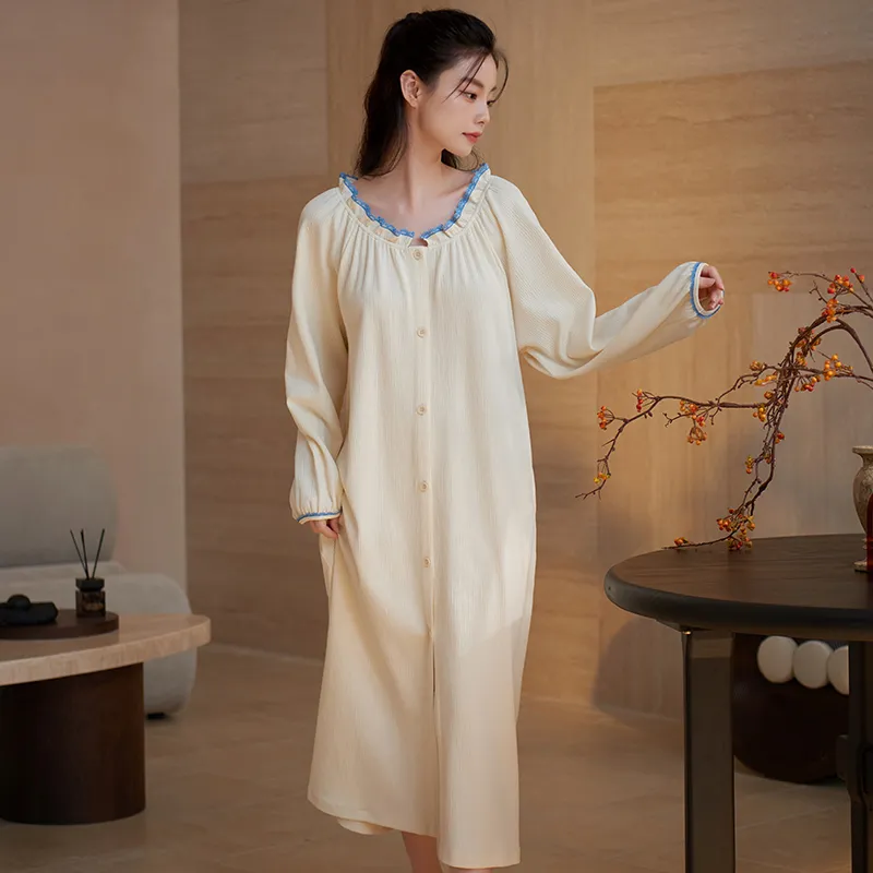Xuan Liang Nightgown Women's Cream White-4