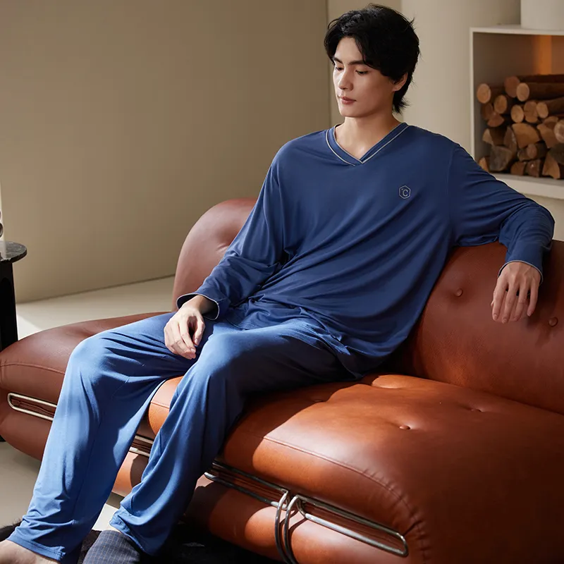 Xuan Liang Pajama Set Men's Vintage Blue-2