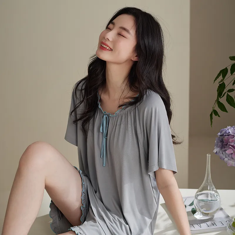 Xuan Liang Pajama Set Women's Mist Gray-1